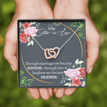 Sister In Law (Became Friends) Interlocking Hearts Necklace - Love You This Much